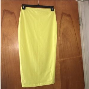 ASOS Chartreuse Jersey Pencil Skirt